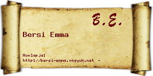 Bersi Emma névjegykártya